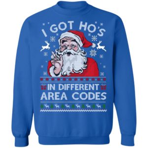 Santa I Got Ho’s In Different Area Codes Christmas Shirt