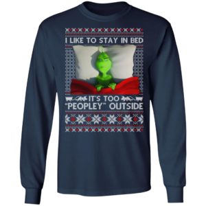 I Like To Stay In Bed Grinch Christmas Shirt image I Like To Stay In Bed Grinch Christmas Shirt