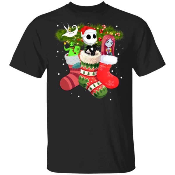 Nightmare Before Christmas Jack And Sally In Christmas Socks Shirt