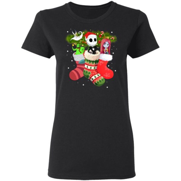 Nightmare Before Christmas Jack And Sally In Christmas Socks Shirt