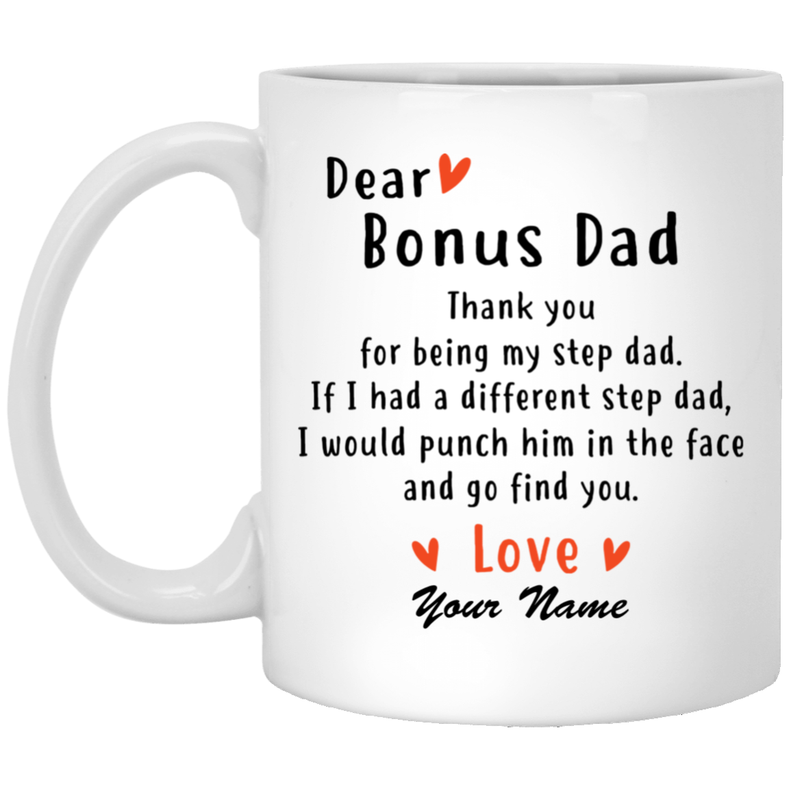 Dear Bonus Dad Personalized Mug, Thank you Step Dad, Father's Day gift -  PersonalFury
