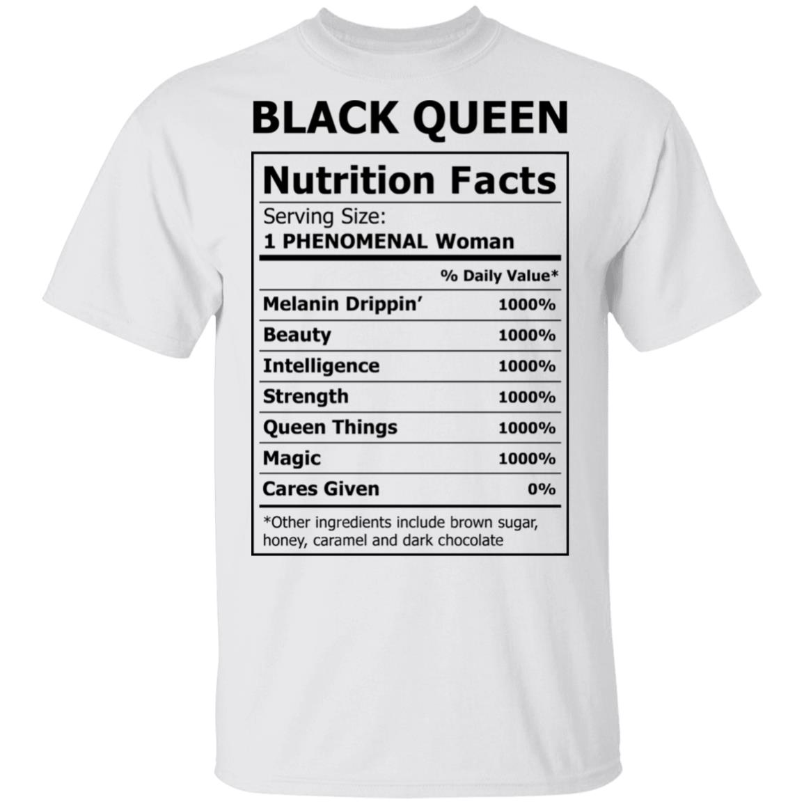 Black Queen Nutrition Facts Shirt image Black Queen Nutrition Facts Shirt