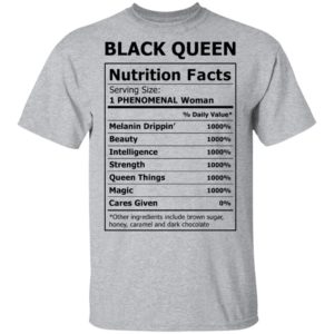 Black Queen Nutrition Facts Shirt image Black Queen Nutrition Facts Shirt