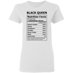 Black Queen Nutrition Facts Shirt image Black Queen Nutrition Facts Shirt