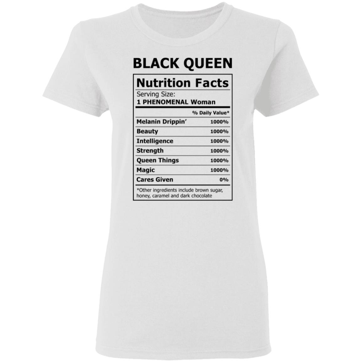 Black Queen Nutrition Facts Shirt image Black Queen Nutrition Facts Shirt