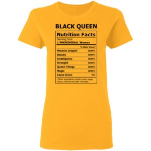 Black Queen Nutrition Facts Shirt image Black Queen Nutrition Facts Shirt