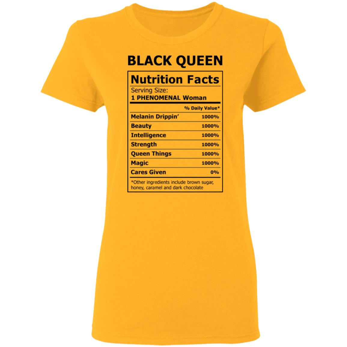Black Queen Nutrition Facts Shirt image Black Queen Nutrition Facts Shirt