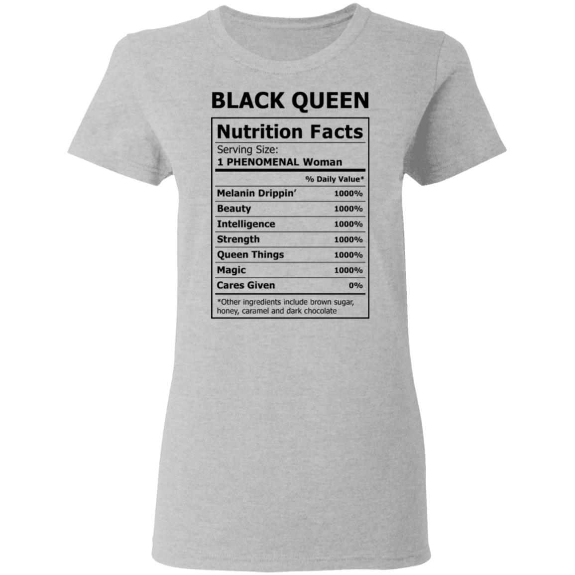 Black Queen Nutrition Facts Shirt image Black Queen Nutrition Facts Shirt