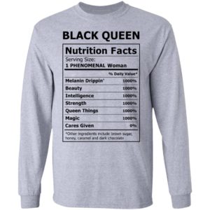 Black Queen Nutrition Facts Shirt image Black Queen Nutrition Facts Shirt