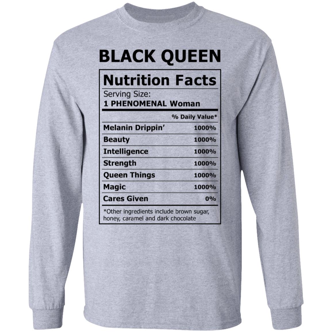 Black Queen Nutrition Facts Shirt image Black Queen Nutrition Facts Shirt
