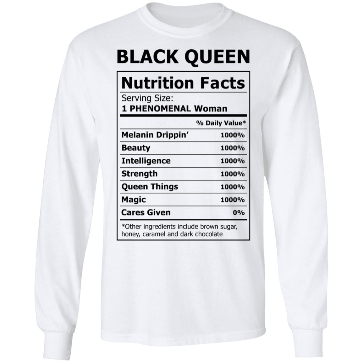 Black Queen Nutrition Facts Shirt image Black Queen Nutrition Facts Shirt