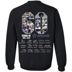 60 Years Of Cowboys 1960 2020 Thank You For The Memories Back Side