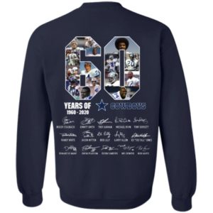60 Years Of Cowboys 1960 2020 Thank You For The Memories Back Side
