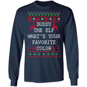 Buddy The Elf What's Your Favorite Color Christmas Shirt