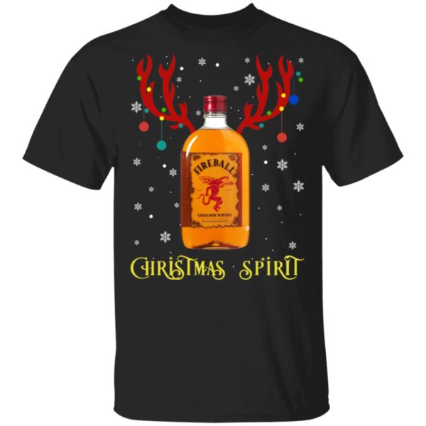 Christmas Spirit Reindeer Fireball Cinnamon Whisky Shirt