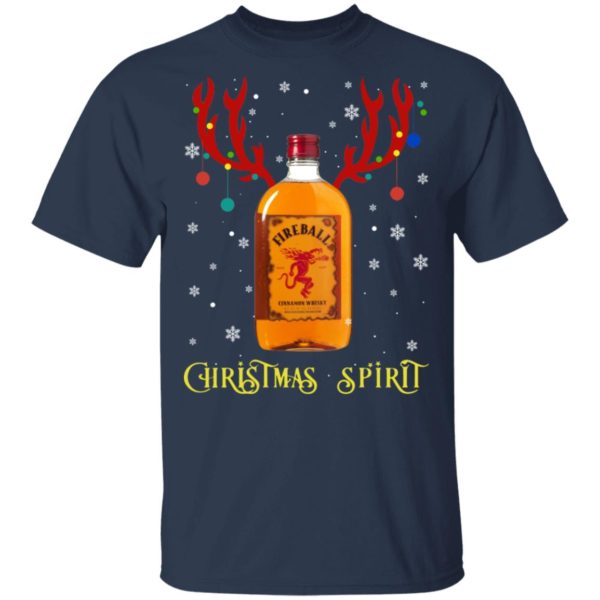 Christmas Spirit Reindeer Fireball Cinnamon Whisky Shirt