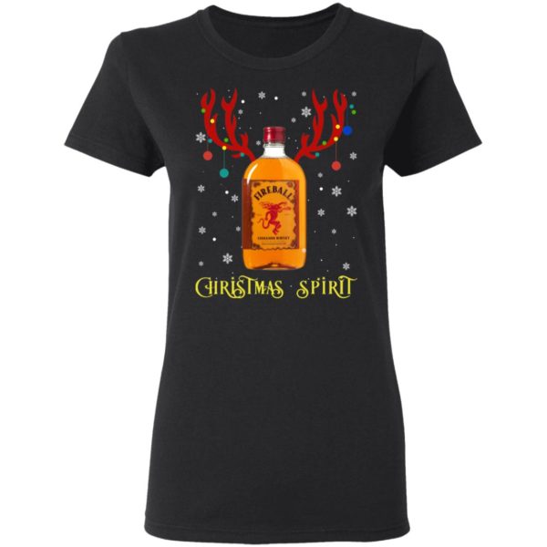 Christmas Spirit Reindeer Fireball Cinnamon Whisky Shirt