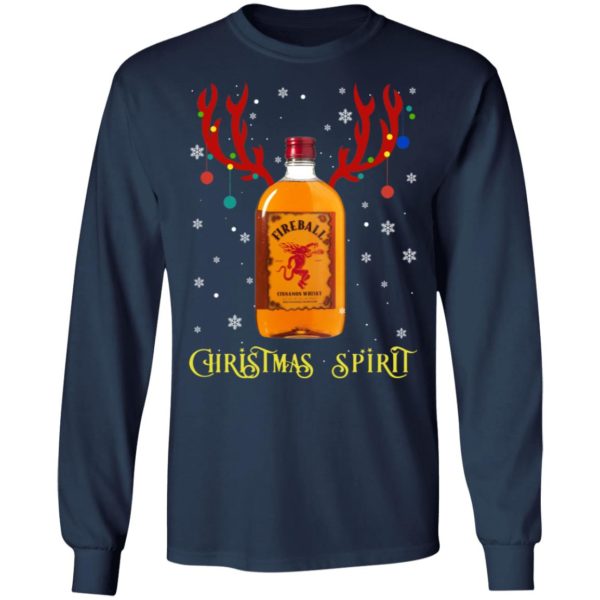 Christmas Spirit Reindeer Fireball Cinnamon Whisky Shirt