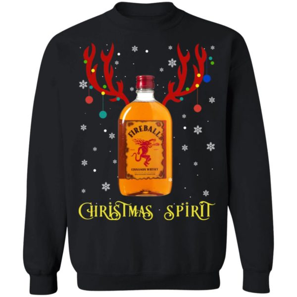 Christmas Spirit Reindeer Fireball Cinnamon Whisky Shirt