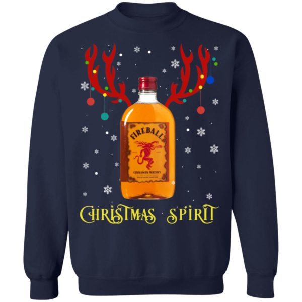 Christmas Spirit Reindeer Fireball Cinnamon Whisky Shirt