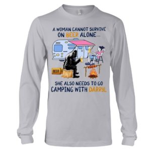 A Women's Cannot Survive On Beer Alone She also needs to go camping with Darryl Shirt