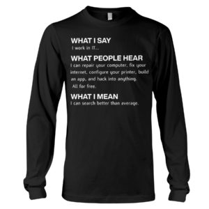 Computing Funny What I Say I Work In IT Shirt image Computing Funny What I Say I Work In IT Shirt