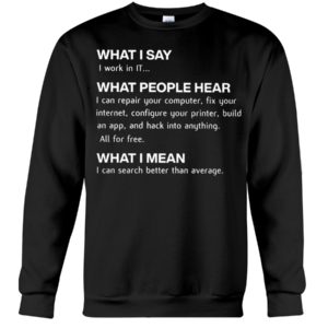 Computing Funny What I Say I Work In IT Shirt image Computing Funny What I Say I Work In IT Shirt