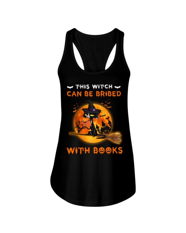 Halloween Grumpy Black Cat This Witch Can't Be Bribed With Books Shirt