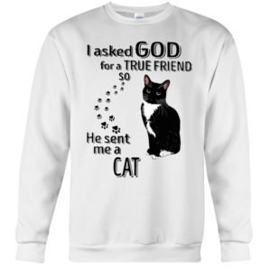 I Asked God For A True Friend So He Sent Me A Cat Shirt