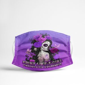 Fight Like A Girl Fibromyalgia Awareness Face Mask image Fight Like A Girl Fibromyalgia Awareness Face Mask