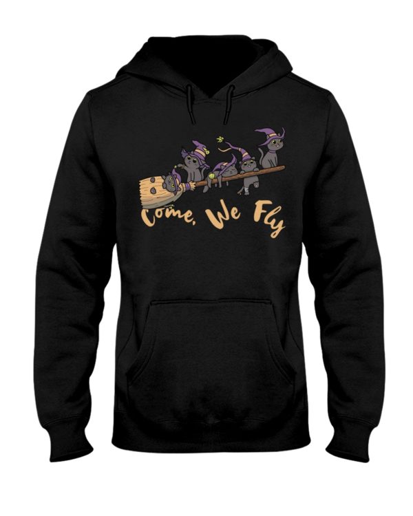 Come We Fly Cat Witch Halloween Shirt