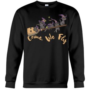 Come We Fly Cat Witch Halloween Shirt
