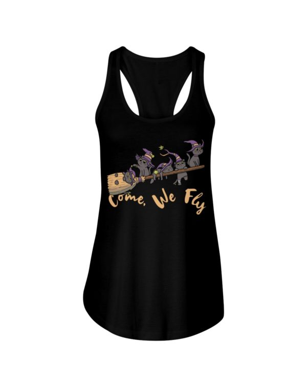 Come We Fly Cat Witch Halloween Shirt