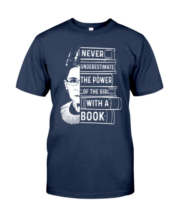 Never Underestimate The Power Of The Girl With A Book Shirt