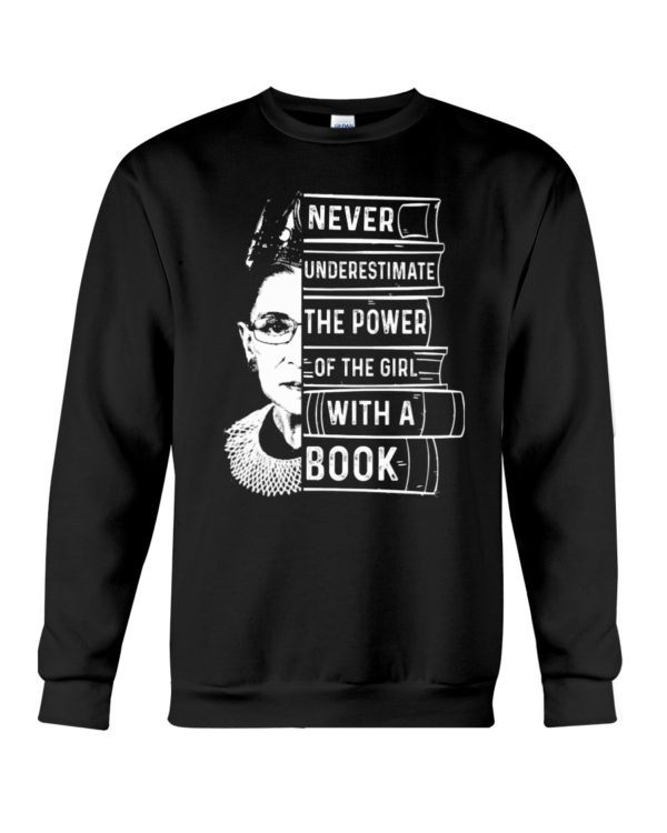 Never Underestimate The Power Of The Girl With A Book Shirt