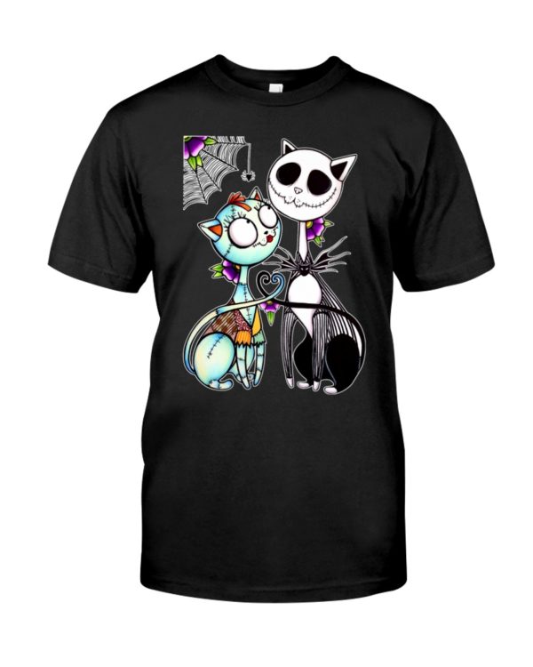 Cat Mix Jack Skellington and Sally Shirt