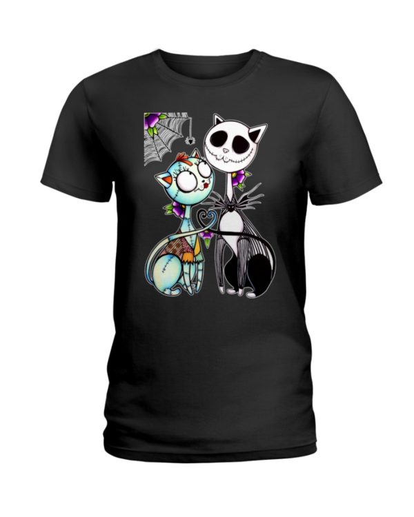 Cat Mix Jack Skellington and Sally Shirt