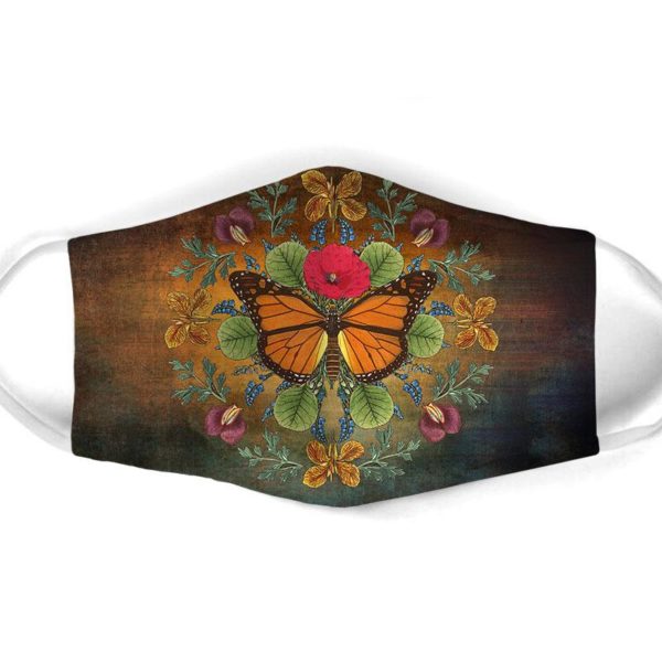 Mystique Orange Butterfly Face Mask