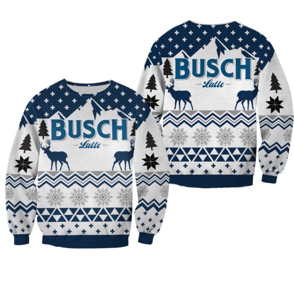 Busch Latte Deer Christmas 3D Sweatshirt