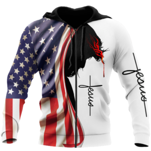 Jesus American Flag 3D All OVer Printed Shirt