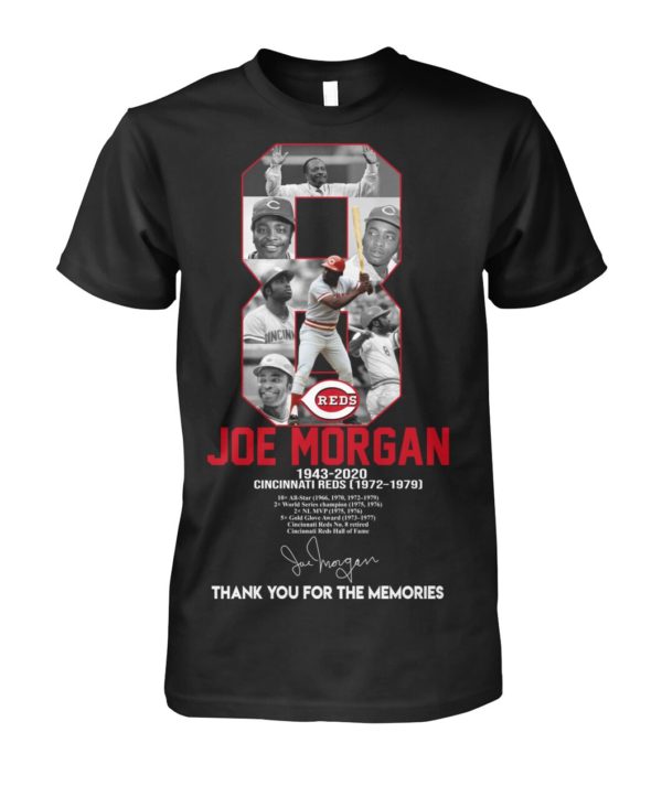 8 Reds Joe Morgan 1943 2020 Cincinnati Reds Thank You For The Memories Shirt