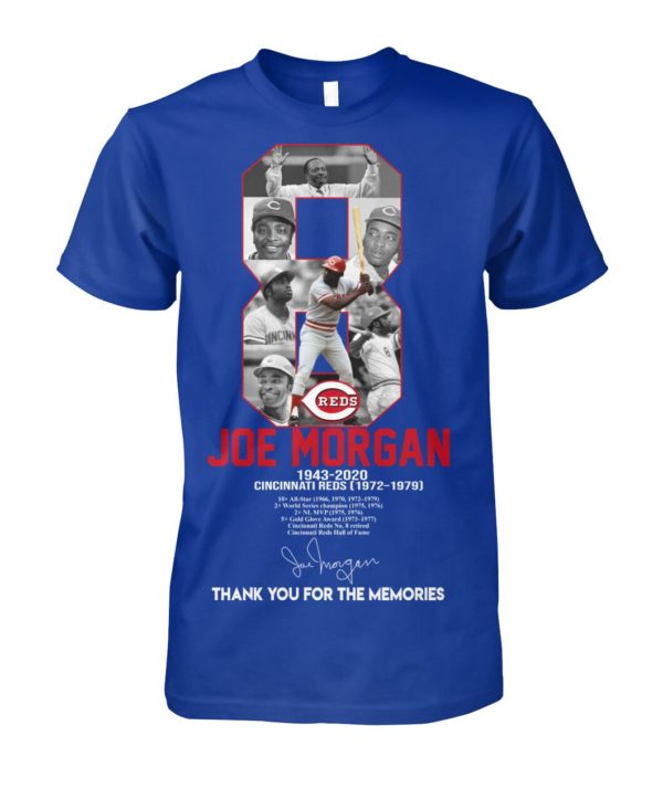 8 Reds Joe Morgan 1943 2020 Cincinnati Reds Thank You For The Memories Shirt