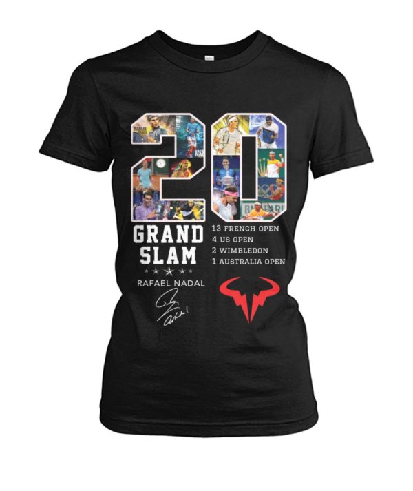 20 Grand Slam,Rafael Nadal,13 French Open,4 Us Open,2 Wimbledon,1 Australia Open Shirt.