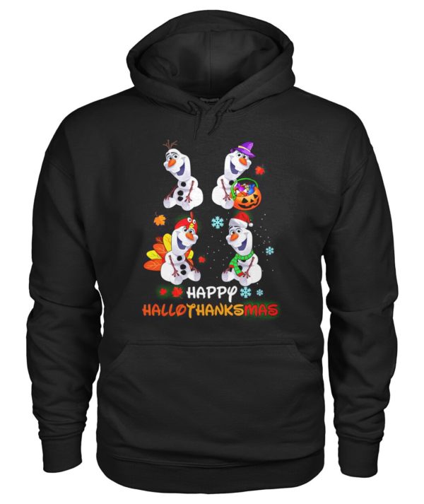 Snowman Olaf Happy Hallothanksmas Halloween Thanksgiving Christmas Shirt
