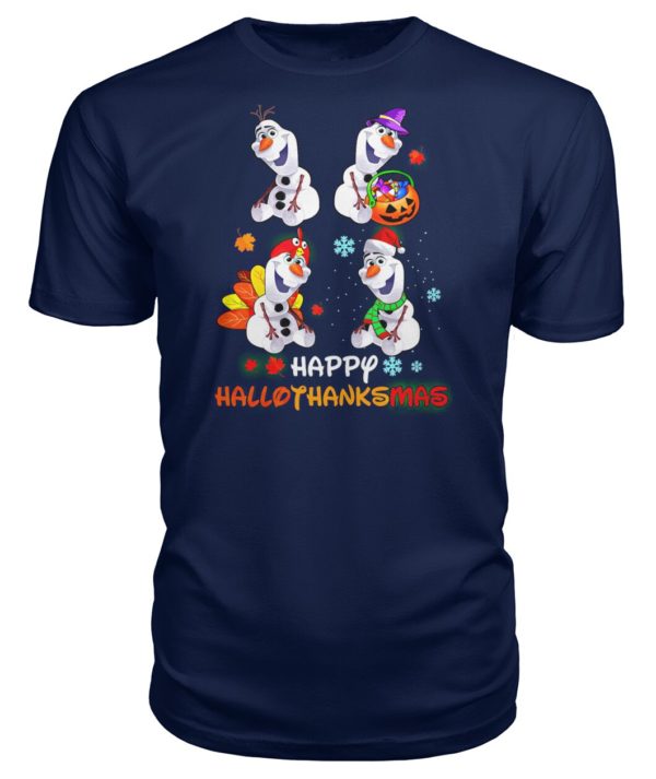 Snowman Olaf Happy Hallothanksmas Halloween Thanksgiving Christmas Shirt