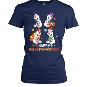 Snowman Olaf Happy Hallothanksmas Halloween Thanksgiving Christmas Shirt image Snowman Olaf Happy Hallothanksmas Halloween Thanksgiving Christmas Shirt