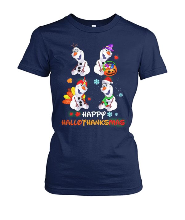 Snowman Olaf Happy Hallothanksmas Halloween Thanksgiving Christmas Shirt