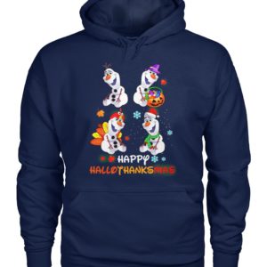 Snowman Olaf Happy Hallothanksmas Halloween Thanksgiving Christmas Shirt image Snowman Olaf Happy Hallothanksmas Halloween Thanksgiving Christmas Shirt