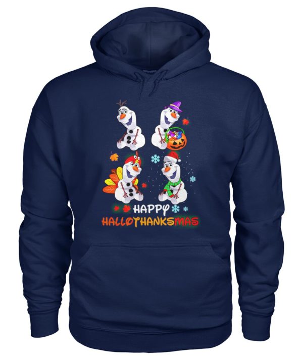 Snowman Olaf Happy Hallothanksmas Halloween Thanksgiving Christmas Shirt