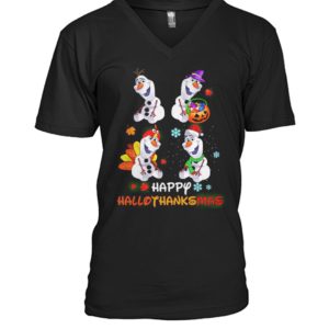 Snowman Olaf Happy Hallothanksmas Halloween Thanksgiving Christmas Shirt image Snowman Olaf Happy Hallothanksmas Halloween Thanksgiving Christmas Shirt